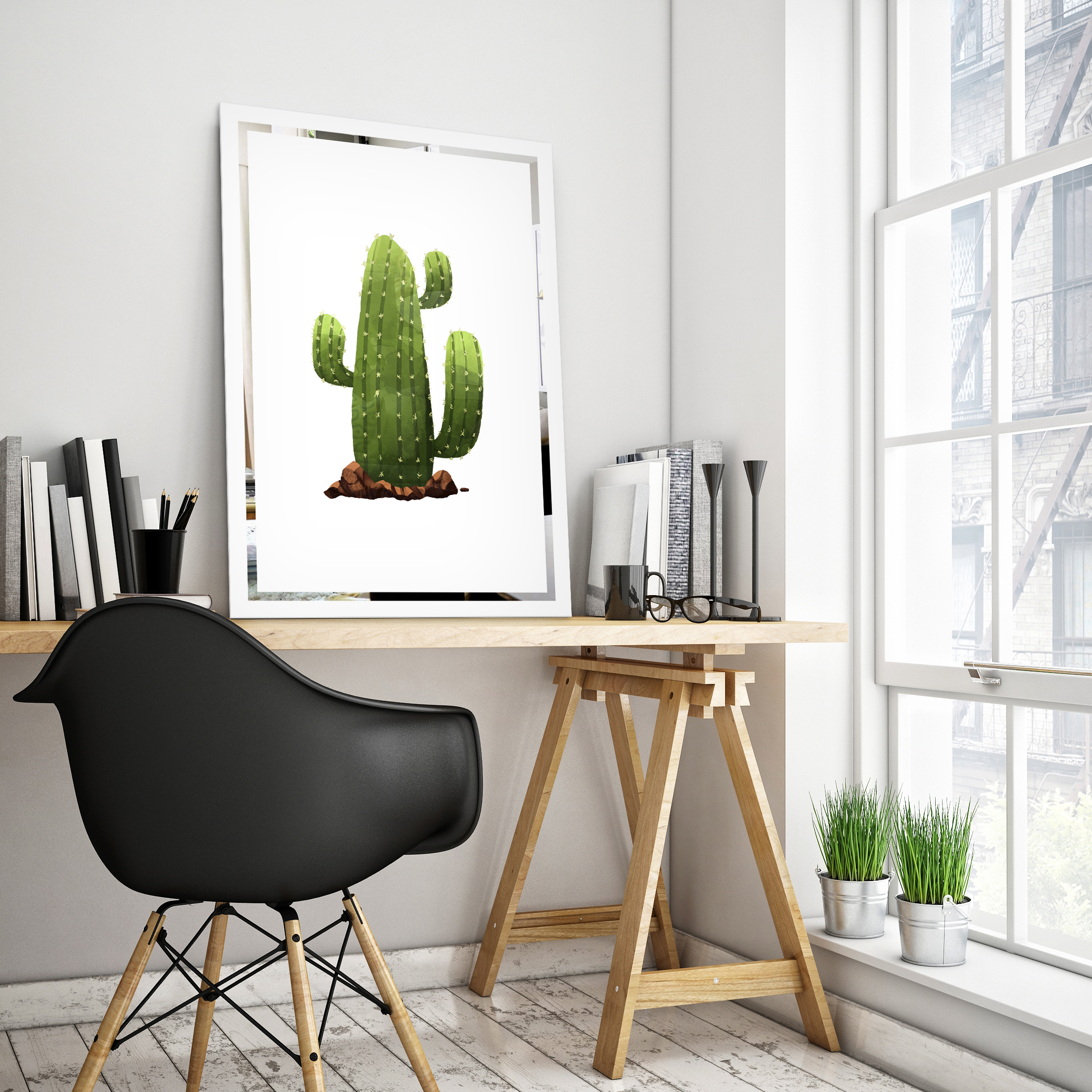 Tükor falikép Kaktusz Mirrora 70 - 60x40 cm